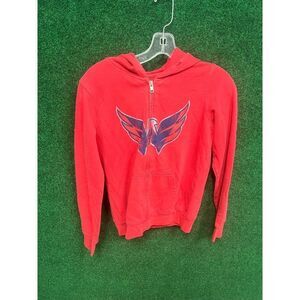 Women's Washington Capitals Y2K Red Full zip Hoodie Sweatshirt NHL
